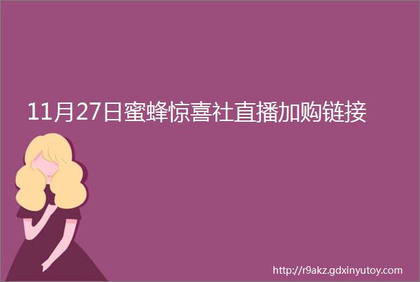 11月27日蜜蜂惊喜社直播加购链接